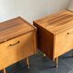 Pair of vintage laminate bed side tables