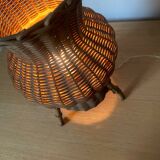 Wicker and bamboo lamp