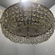 1960s Italian Crystal & Brass Chandelier – 6 Lights