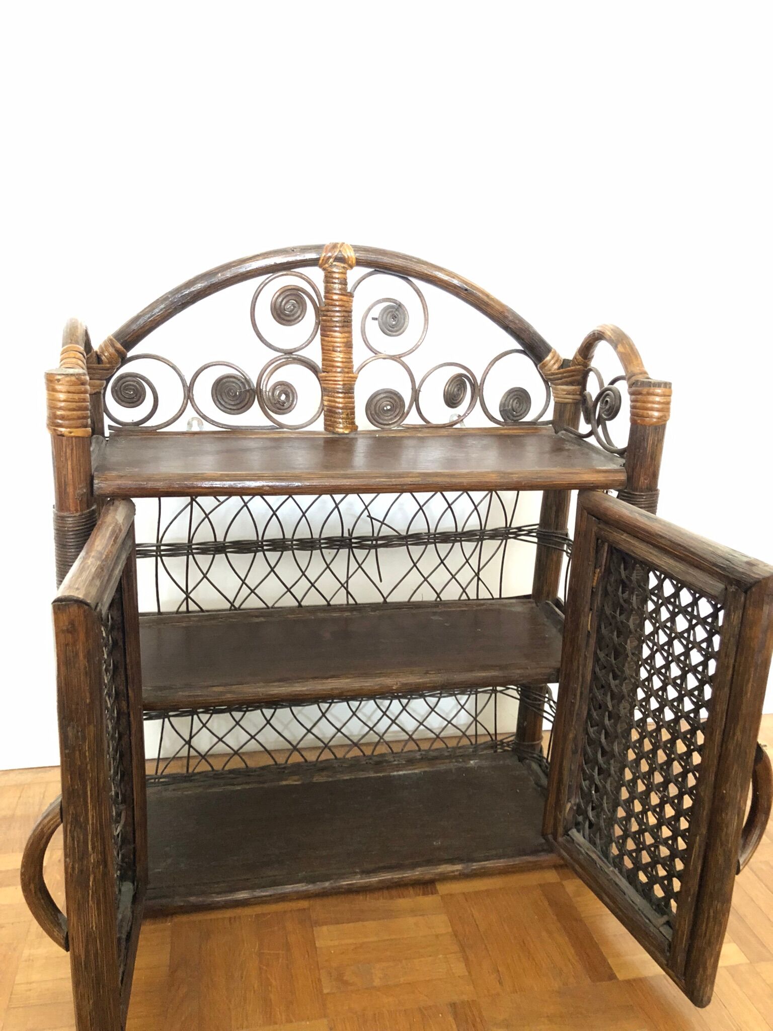 Vintage rattan shelf
