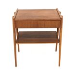 Table de chevet scandinave en teck Carlström Suède 1960