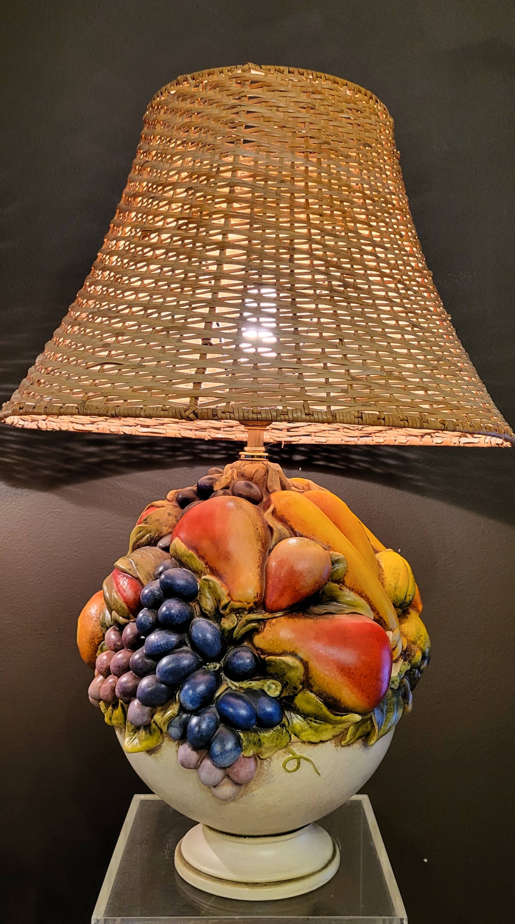 Large pair of Italian designer ceramic lamps 70'80'