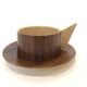 Vintage wooden cups and saucers in teak