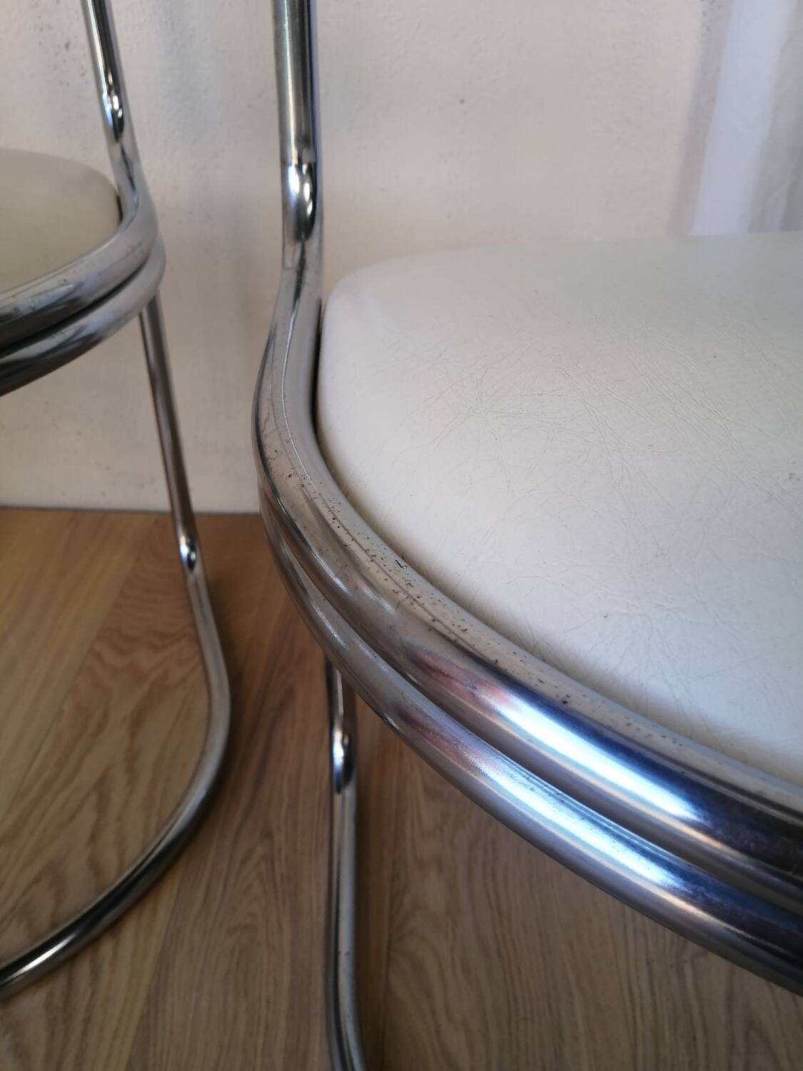 Pair of vintage canteliver armchairs from Zug, Victoria, Switzerland.