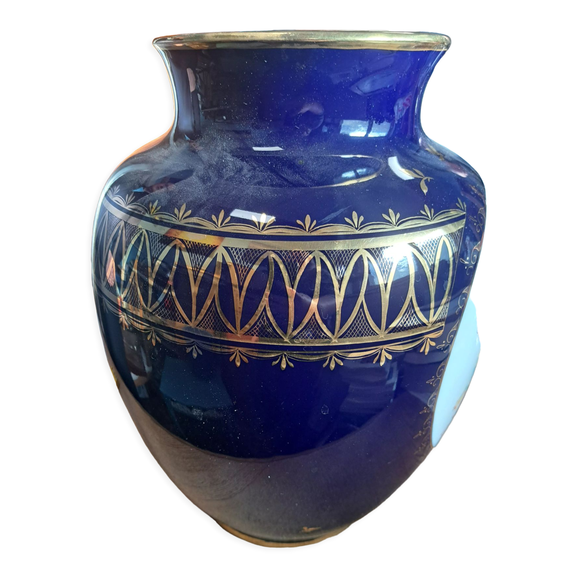 Floor vase Thürigen saxony porcelain probably around 1970 cobalt blue