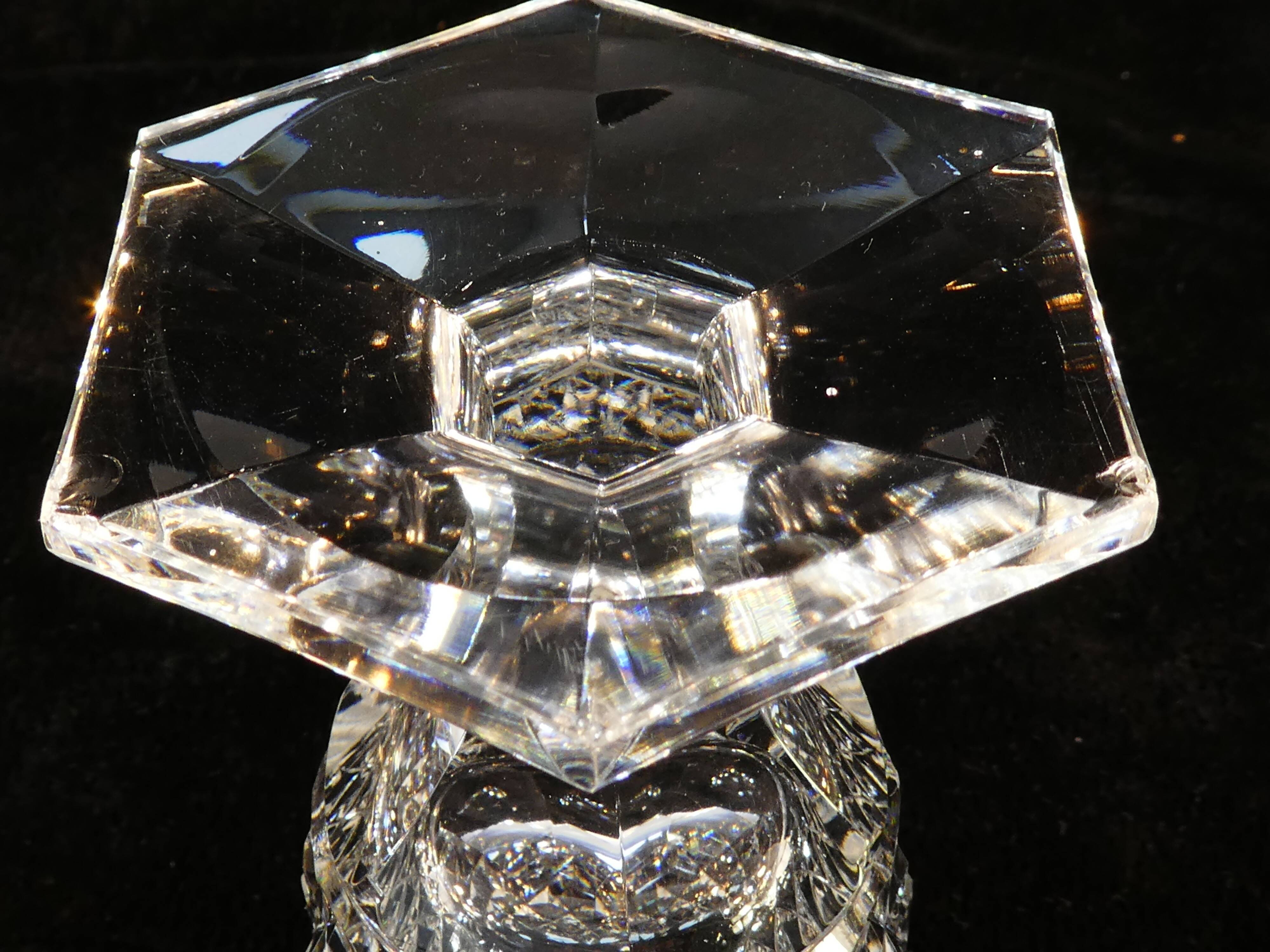 9 water glasses in crystal cut with diamond tip cristallerie de lorraine