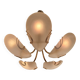 Reijmyre brass pendant with clam-shaped glass, Sweden, 1980s/90s Art Deco style.