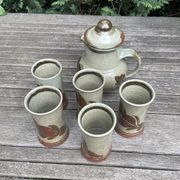 Service à café/tisane/orangeade en grès de la poterie Blanot