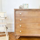 Vintage chest of drawers with round wooden handles