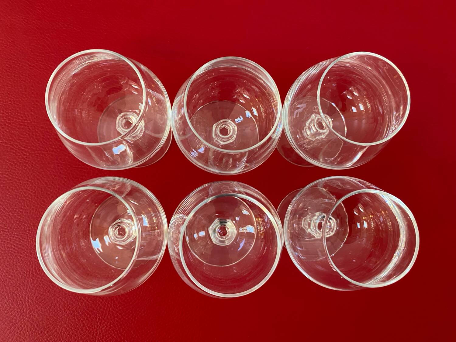 Set of 6 crystal aperitif or cognac glasses
