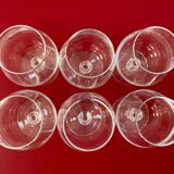 Set of 6 crystal aperitif or cognac glasses