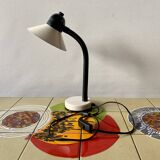 Vintage white and black metal desk lamp