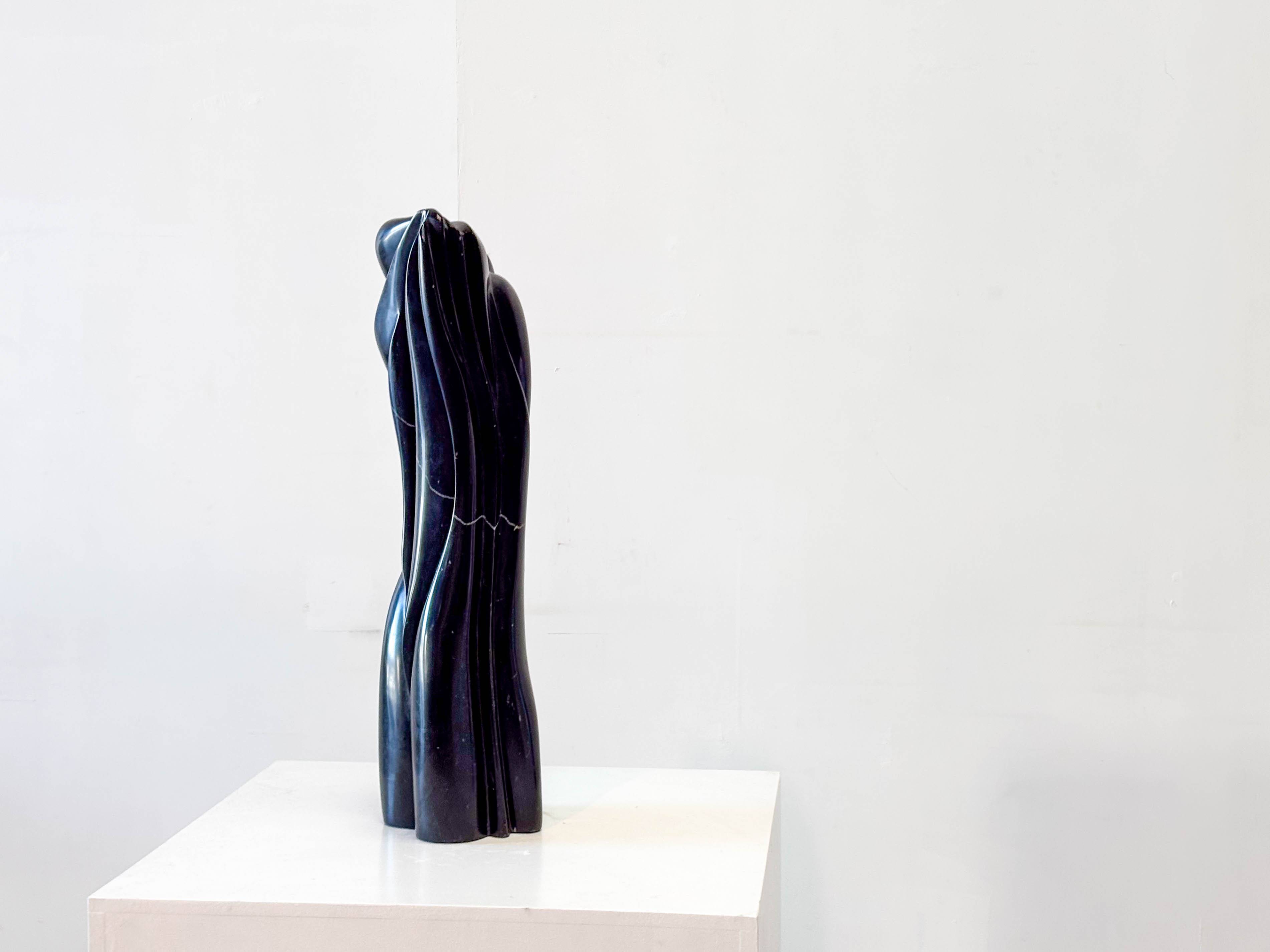1980's black marble sculpture