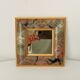 Vintage wooden mirror with floral pattern from the 80s 20*20 cm