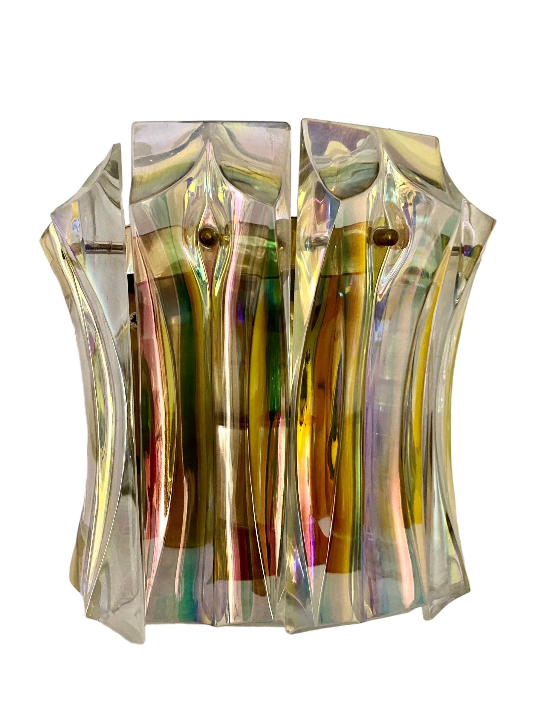 Venini wall lamp in iridescent glass, Italy 1970