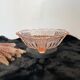 Glass rosaline flat cut on feet art deco