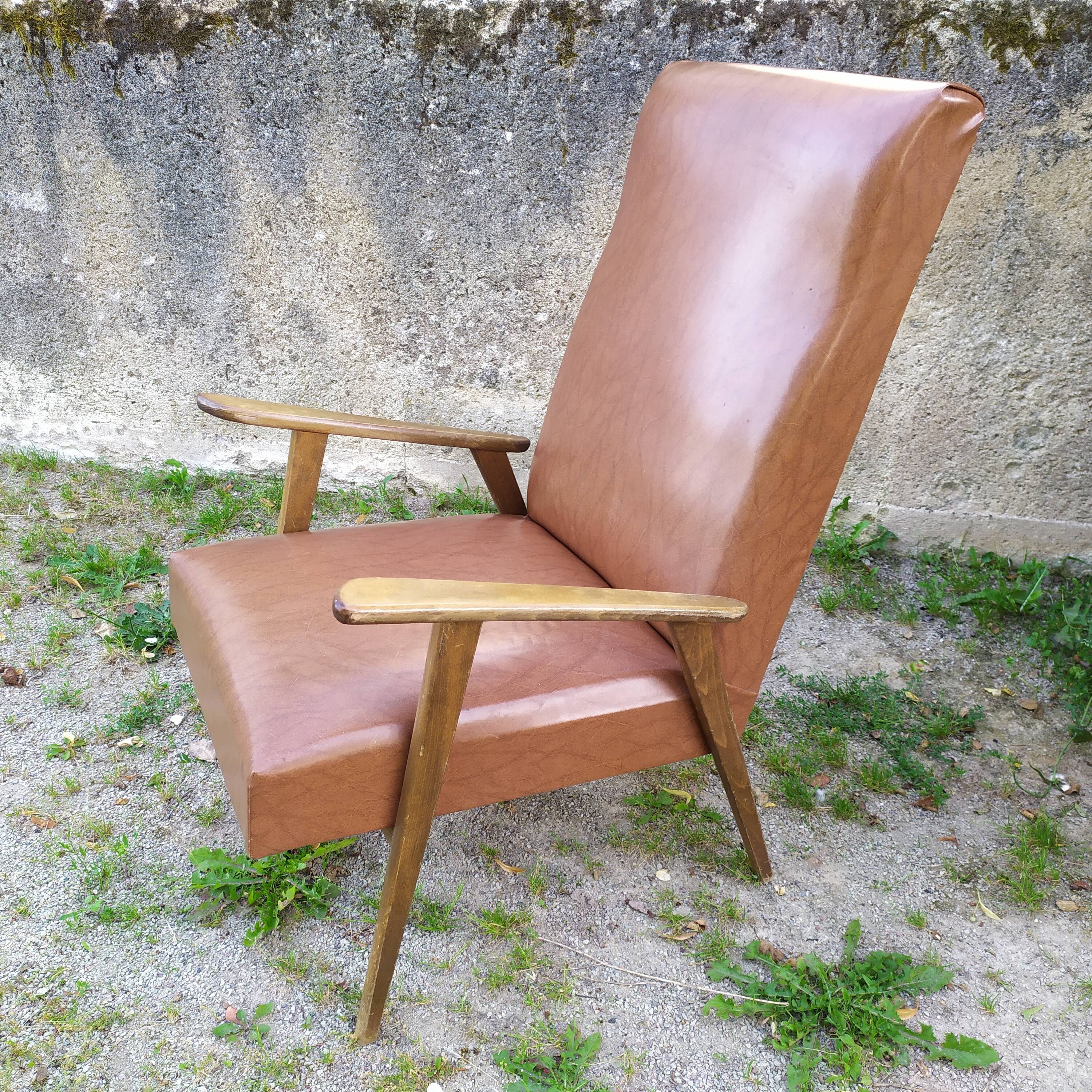 Fauteuil années 50 pieds compas