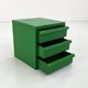 Green plastic 3-drawer chest by Simon Fussell for Kartell, 1970.