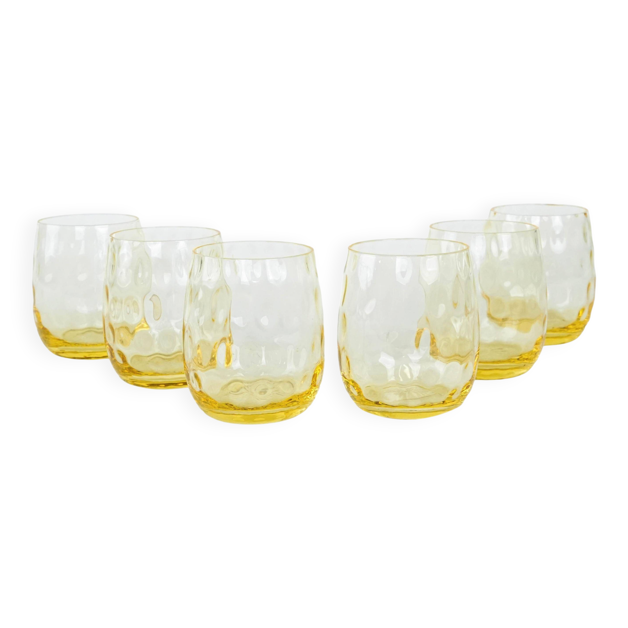 Set of six glasses, Italian design, 1970s, made in Italy