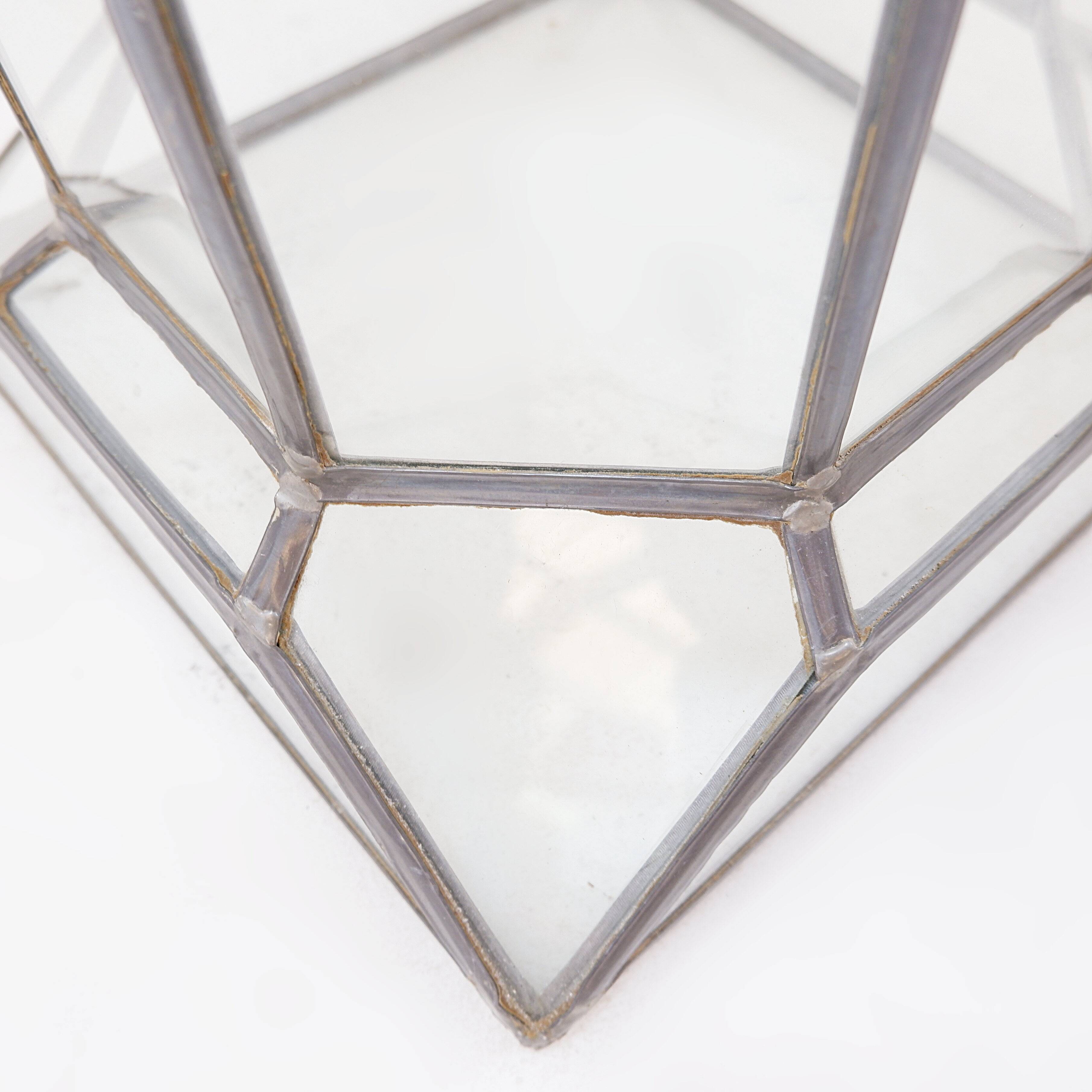 Art Deco glass and zinc pedestal column