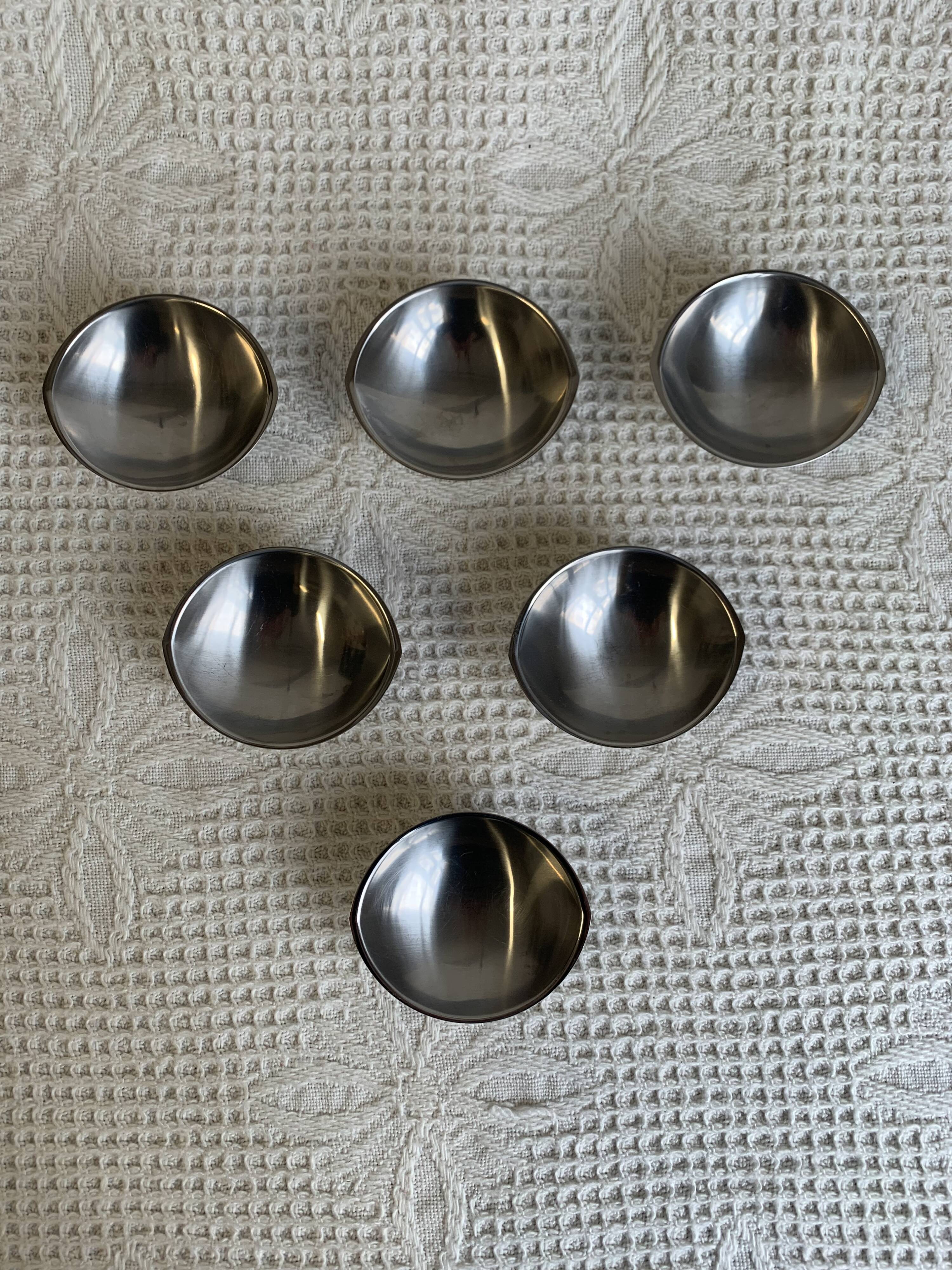 Coupelles à glace vintage en inox Guy Degrenne
