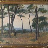 Painting made in oil on beveled wooden panel