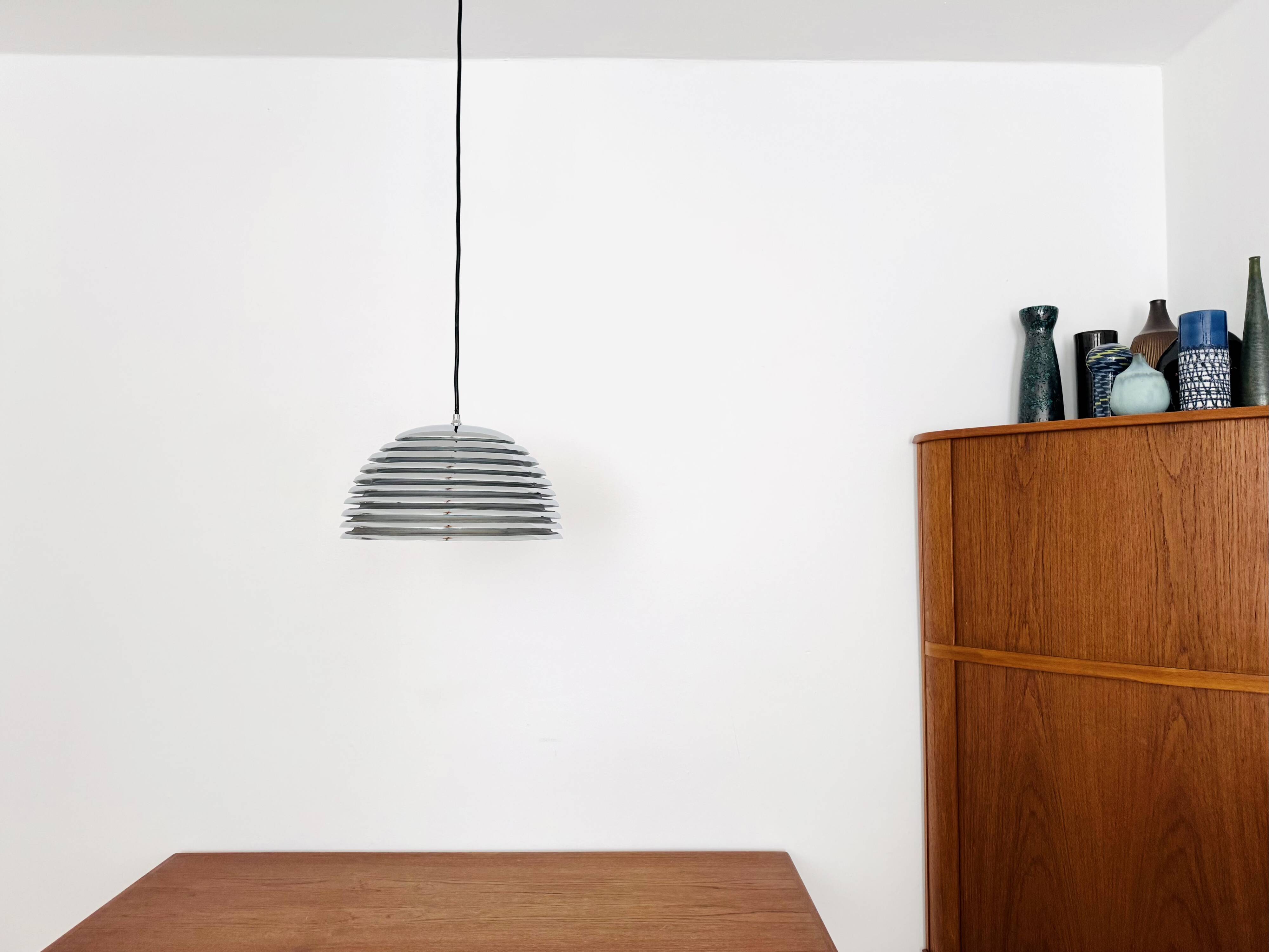 Chromed 1970s Pendant Lamp by Kazuo Motozawa for Staff