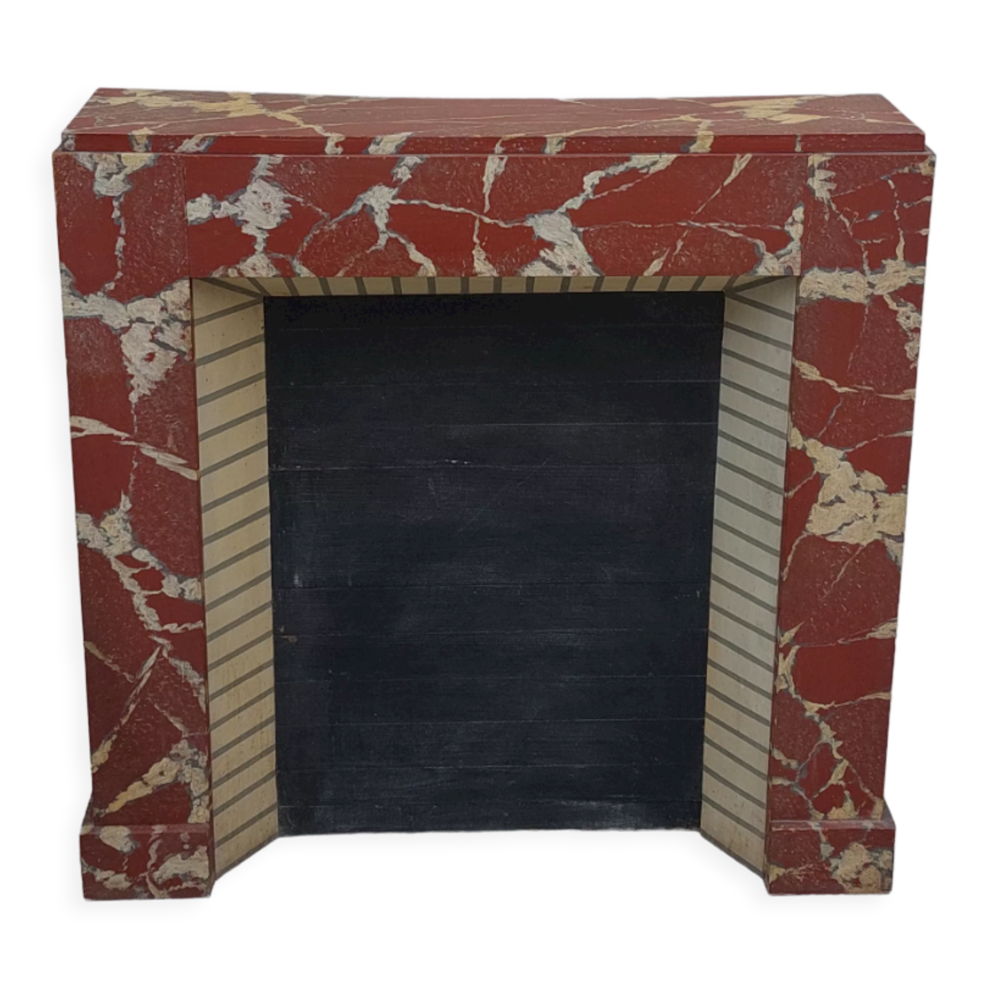 Wooden fireplace imitation marble 1900