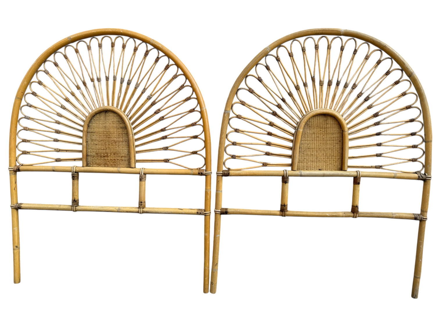 Pair of rattan headboards, France, 1960