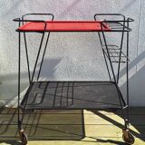 Metal serving trolley by Mathieu Matégot