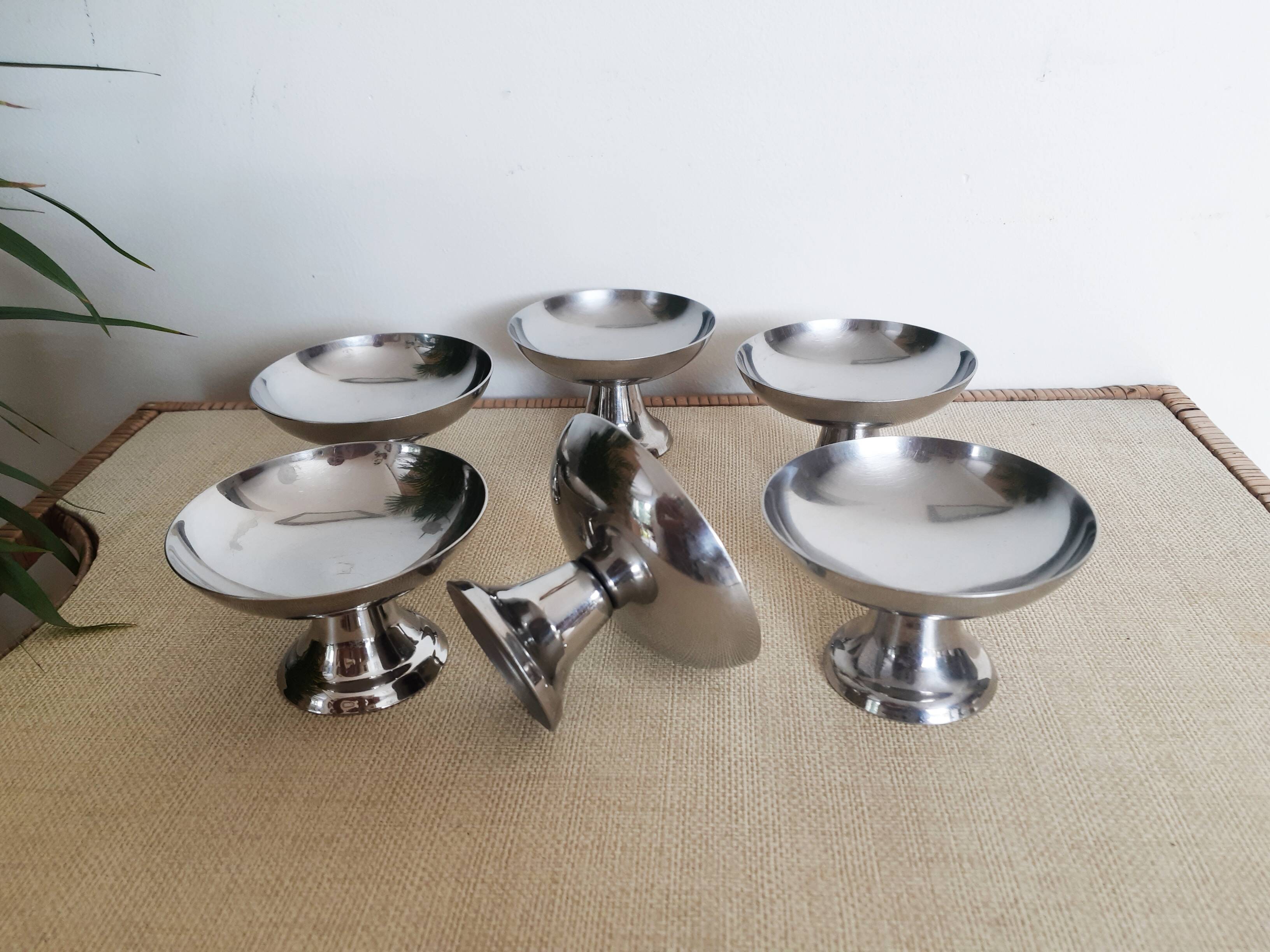 Coupes à Glace Ou Sorbet Lot De 8 En Inox 18/10 Années 70 Made In France Lot 7