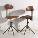 Set of two industrial chairs (c. 1950).