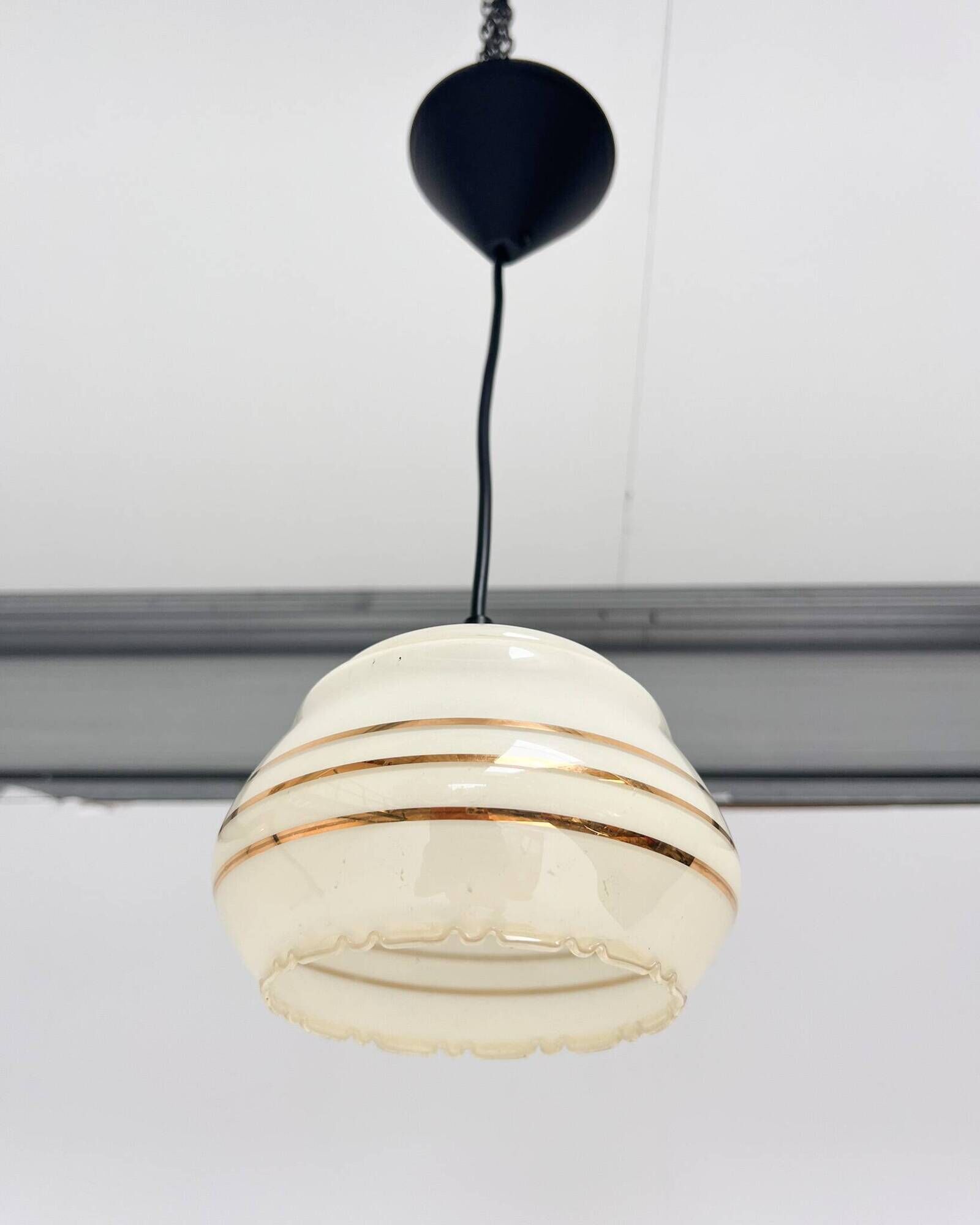 Set of 2 vintage beige round ceiling lamps, 1960s