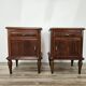 Pair of 1950s Art Decò bedside tables with mirrored top