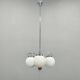 Art Deco Chandelier, Chrome, Walnut & Glass, 1930s