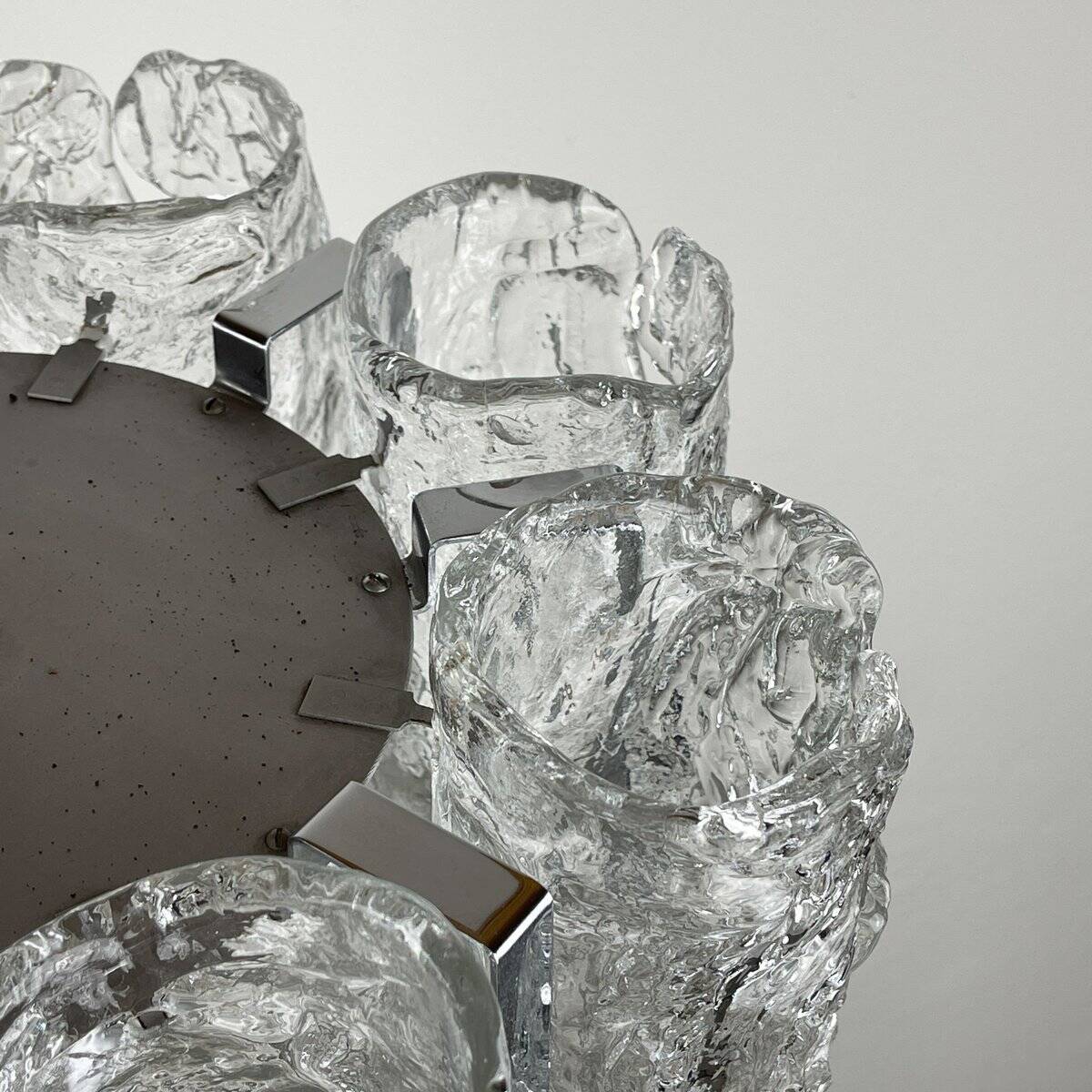 Vintage Ice Murano Chandelier by AV Mazzega, Italy, 1970s