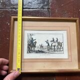 Lithographie encadrée - “Les Jockeys Montés”
