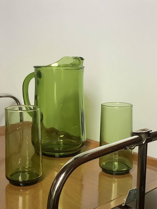 Service à boisson (Carafe et 6 verres Italie) années 60/70