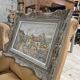 Watercolor landscape painting signed Robert Rutz original Montparnasse frame