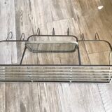 Gray-green patinated metal hat rack