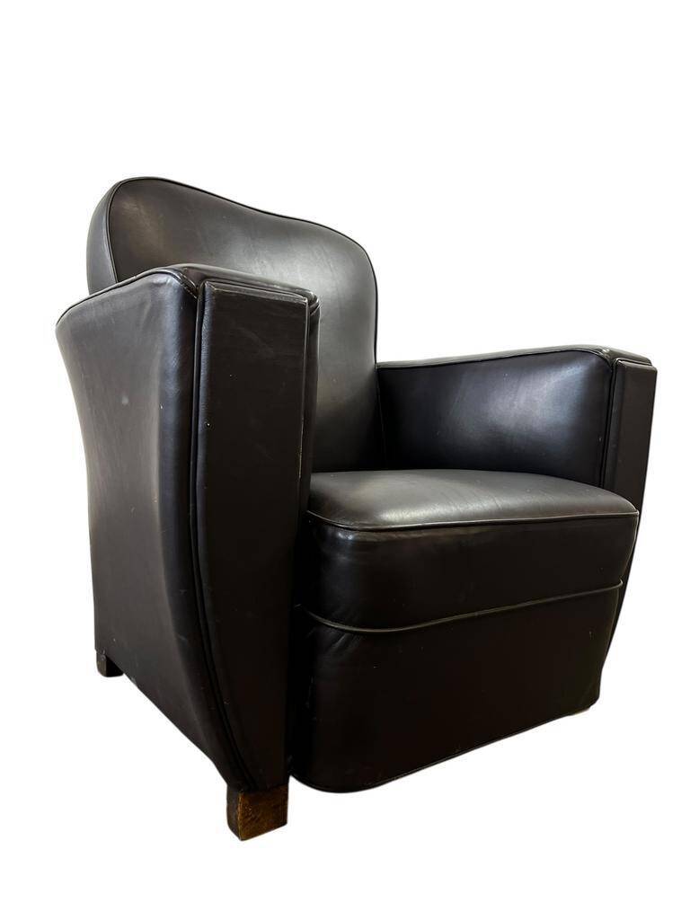 Vintage Art Deco leather armchair / single armchair / chair