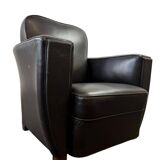 Vintage Art Deco leather armchair / single armchair / chair