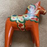 Dalarna horses 60s Swedish crafts (set of 2)