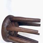 Grand Tabouret Nupe 8 pieds 50 cm– Sculpture tribale en bois massif, pièce