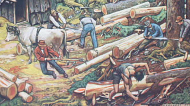 "Wood worker" poster print Offset Adalbert Pilch Austria 1964