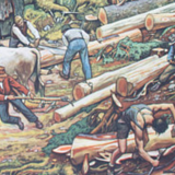 "Wood worker" poster print Offset Adalbert Pilch Austria 1964