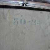 Vintage wooden bamboo mirror bohemian retro 47.5 cm by 41.5 cm