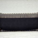 1960s, Danish 3-seater sofa, blue/beige furniture velour, beech wood legs.
