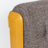 Pair of armchairs in beech and fabric, 1960s