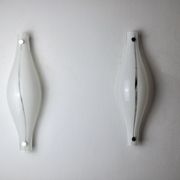 Pair of Cat's Eye wall lamps by Murano Mazzega, blown glass, Italy, 1960